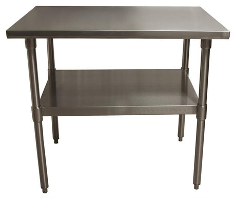 BK Resources CTT-3624 16 Gauge Stainless Steel Work Table with Galvanized Undershelf 36"Wx24"D