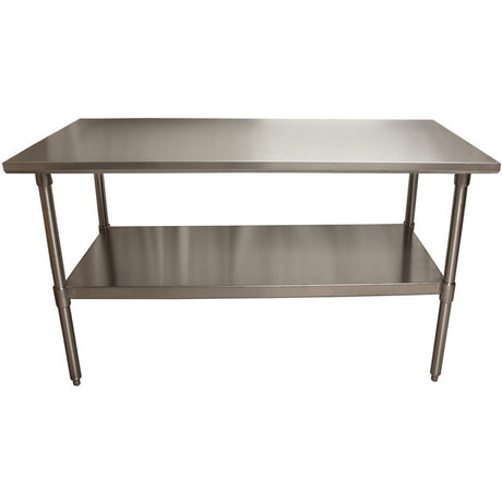 BK Resources CTT-6030 16 Gauge Stainless Steel Work Table with Galvanized Undershelf 60"Wx30"D