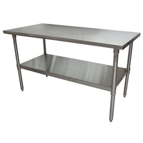 BK Resources CTT-6030 16 Gauge Stainless Steel Work Table with Galvanized Undershelf 60"Wx30"D