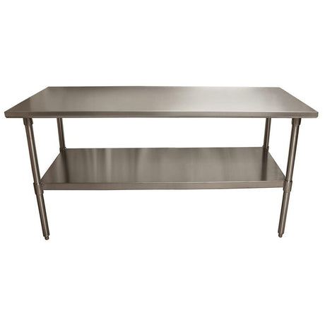 BK Resources CTT-7230 16 Gauge Stainless Steel Work Table with Galvanized Undershelf 72"Wx30"D