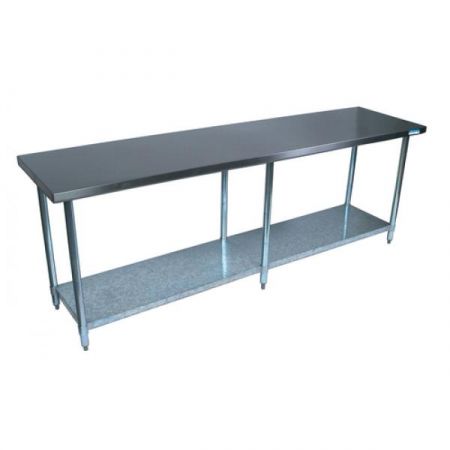 BK Resources CTT-9624 16 Gauge Stainless Steel Work Table with Galvanized Undershelf 96"Wx24"D