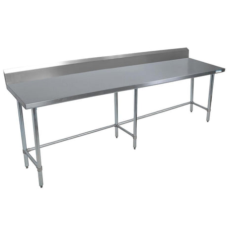 BK Resources CTT-9630 16 Gauge Stainless Steel Work Table with Galvanized Shelf 5"Riser 96"Wx30"D