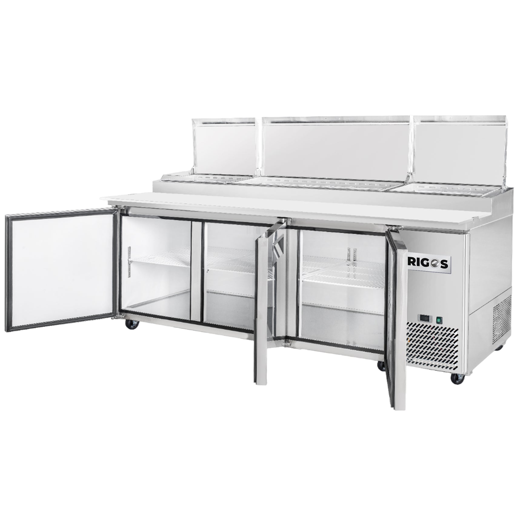 Frigos Platinum FG-PZPTS-93 93 3 Door Refrigerated Pizza Prep Table