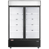Frigos Value Series FGV-MR-2D-G 54" Black Swing Glass 2 Door Merchandiser Refrigerator with LED Lighting
