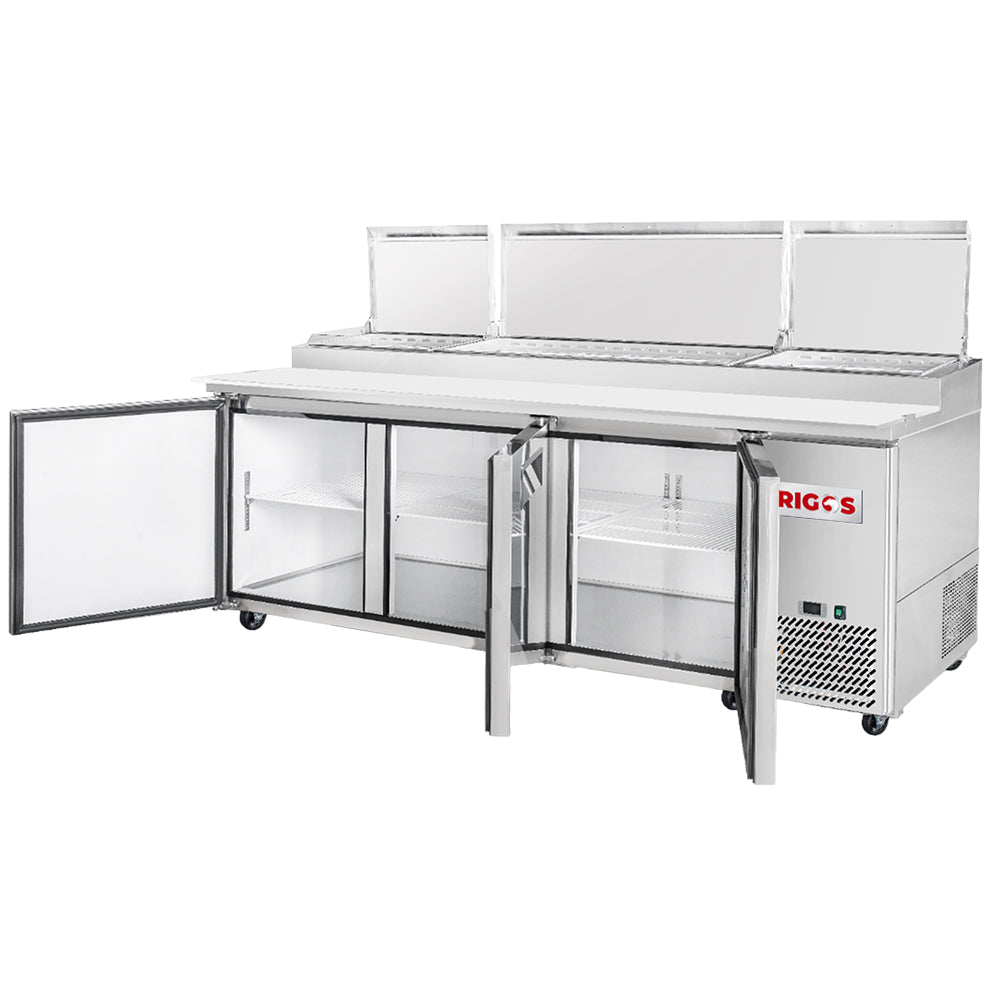 Frigos Value Series FGV-PZPT-93 93" 3 Door Refrigerated Pizza Prep Table