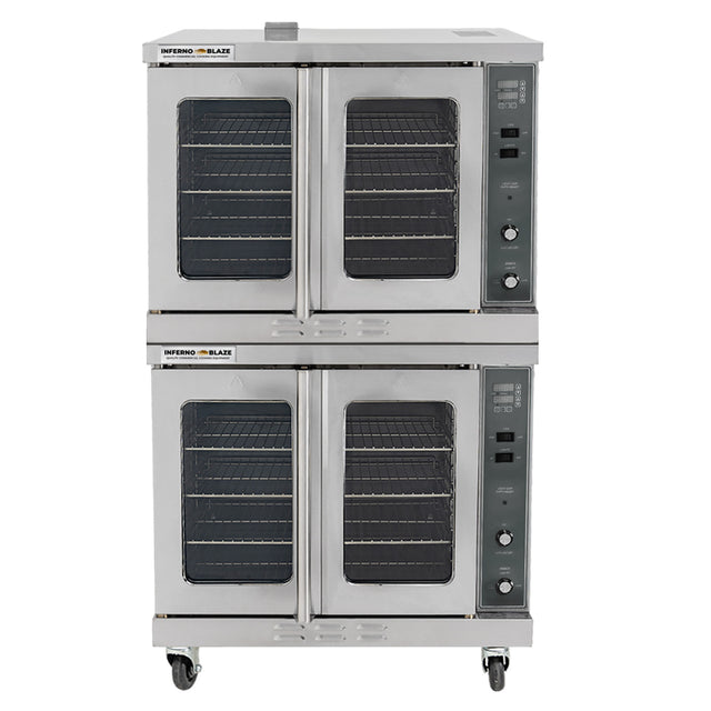 Inferno Blaze Premium IBP-CO-92/NG 38" Full Size Double Deck Natural Gas Convection Oven - 92,000 BTU