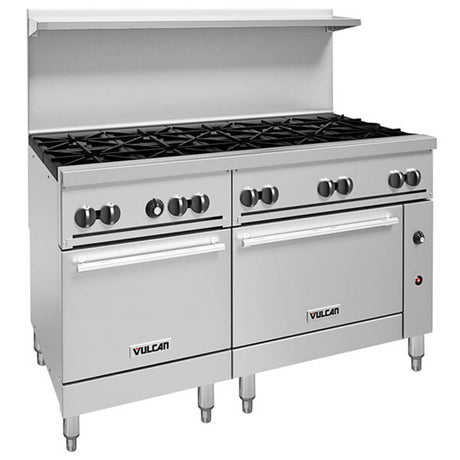 Vulcan 60SS-10BN Natural Gas Stainless Steel 60 Professional Gas Range 10 Burners with 2 Standard Ovens
