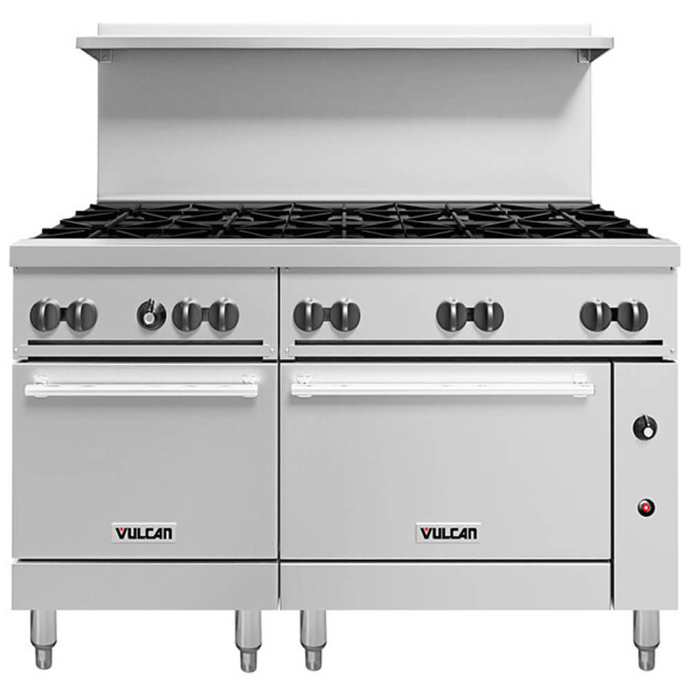 Vulcan 60SS-10BP Liquid Propane Stainless Steel 60 Professional Gas Range 10 Burners with 2 Standard Ovens