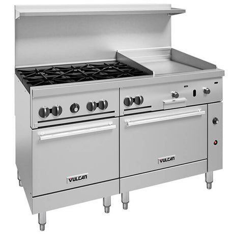 Vulcan  60SS-6B24GN  60 Wide Natural Gas Range 6 Burners and 24 Griddle with 2 Standard Ovens