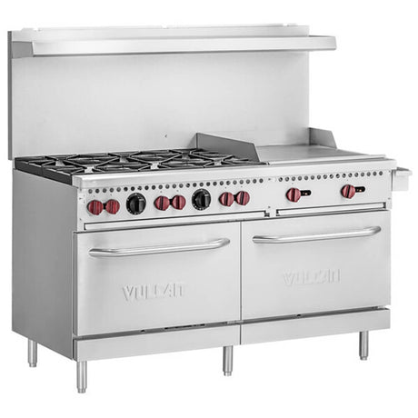 Vulcan SSX60F-6B24GP SX Series 60 Liquid Propane Gas Range with 6 Burners 24 Griddle and Standard Oven