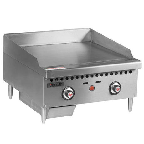 Vulcan VCRG24-T1 Natural Gas 24 Countertop Griddle with Snap-Action Thermostatic Controls - 50 000 BTU