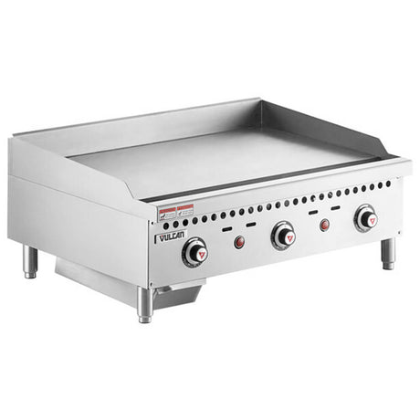 Vulcan VCRG36-T1 Natural Gas 36 Countertop Griddle with Snap-Action Thermostatic Controls - 75 000 BTU