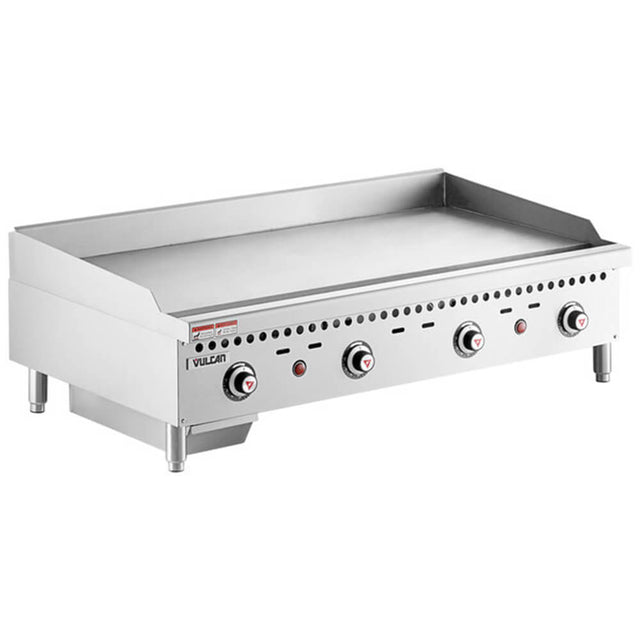 Vulcan VCRG48-T1 Natural Gas 48 Countertop Griddle with Snap-Action Thermostatic Controls - 100 000 BTU
