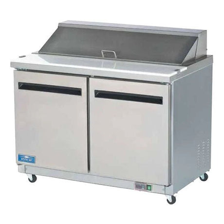 Arctic Air AMT48R 48" Refrigerated Mega Top Sandwich Prep Table with 2 Solid Door 12 Cu Ft - Kitchen Pro Restaurant Equipment