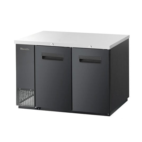 Blue Air BBB59-2B-HC Black 2 Solid Door Refrigerated Back Bar Storage Cabinet - Kitchen Pro Restaurant Equipment