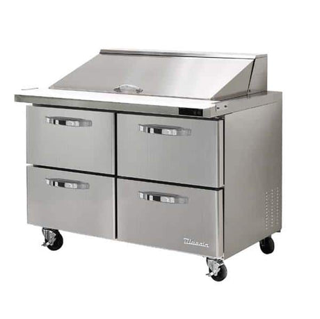 Blue Air BLMT48-D4-HC 48" Refrigerated Mega Top Sandwich Prep Table with 4 Drawers - 13.1 Cu Ft - Kitchen Pro Restaurant Equipment
