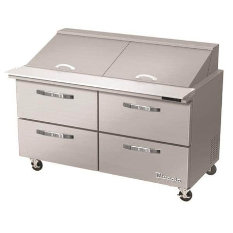 Blue Air BLMT60-D4-HC 60" Refrigerated Mega Top Sandwich Prep Table with 4 Drawers - 16.7 Cu Ft - Kitchen Pro Restaurant Equipment