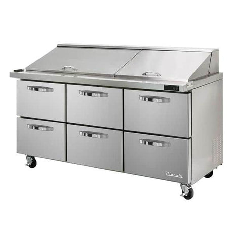 Blue Air BLMT72-D6-HC 72" Refrigerated Mega Top Sandwich Prep Table with 6 Drawers - 20.2 Cu Ft - Kitchen Pro Restaurant Equipment