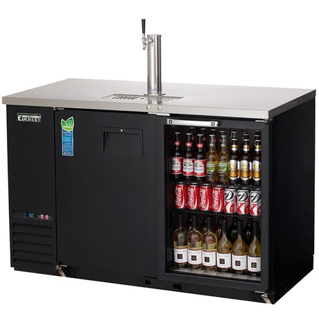 Everest EBD2-BBG Beer Dispenser 1 Tower 1 Tap Solid and Glass Door 20 cu.ft. - Kitchen Pro Restaurant Equipment