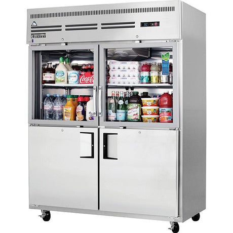 Everest EGSWH4 Reach-In Refrigerator 55 cu. ft. 4 Solid and Glass Half Doors - Kitchen Pro Restaurant Equipment