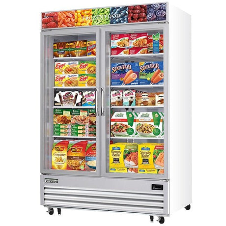 Everest EMGF48 Reach-In Merchandising Freezer 2 Glass Doors 48 cu.ft - Kitchen Pro Restaurant Equipment