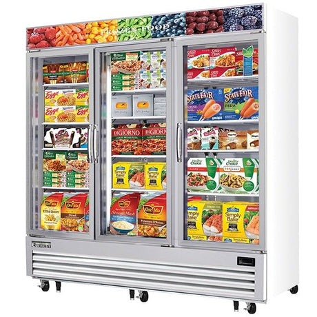 Everest EMGF69 Reach-In Merchandising Freezer 3 Glass Doors 69 cu.ft. - Kitchen Pro Restaurant Equipment