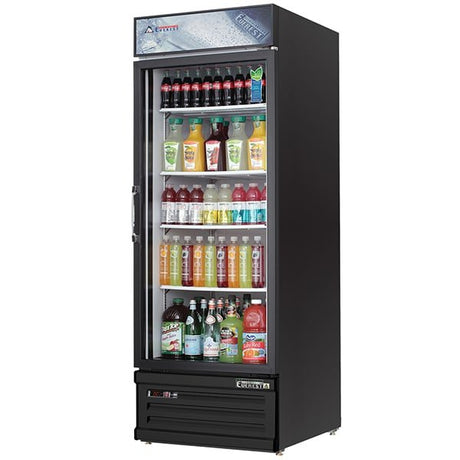 Everest EMGR24B Reach-In Merchandising Refrigerator 1 Glass Doors 25 cu.ft Black - Kitchen Pro Restaurant Equipment