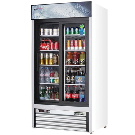Everest EMGR33 Reach-In Merchandising Refrigerator 2 Glass Doors 33 cu.ft - Kitchen Pro Restaurant Equipment