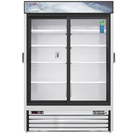 Everest EMGR48C Reach-In Chromatography Refrigerator 2 Sliding Glass Doors 48 cu.ft Bottom Mount Compressor Blizzard R290 Refrigeration System - Kitchen Pro Restaurant Equipment
