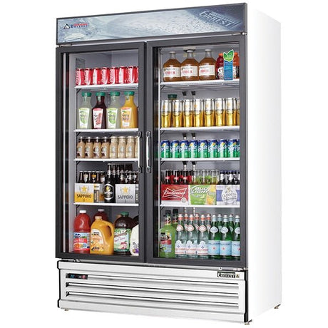 Everest EMSGR48 Reach-In Merchandising Refrigerator 2 Swing Glass Doors 50 cu.ft - Kitchen Pro Restaurant Equipment