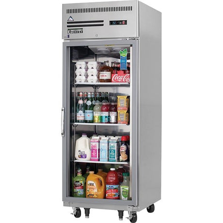 Everest ESGR1 Reach-In Refrigerator 23 cu. ft. 1 Glass Doors Blizzard R290 Refrigeration System - Kitchen Pro Restaurant Equipment