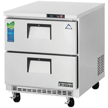 Everest ETBR1-D2 Undercounter Refrigerator 7.5 cu.ft. 2 Drawers - Kitchen Pro Restaurant Equipment