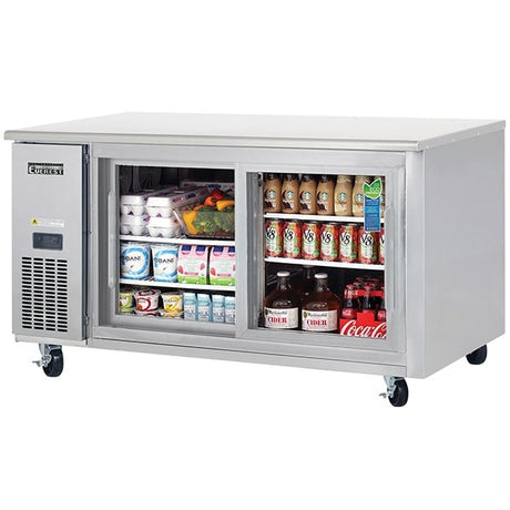 Everest ETGR2 Undercounter Refrigerator 18 cu.ft. 2 Glass Doors - Kitchen Pro Restaurant Equipment