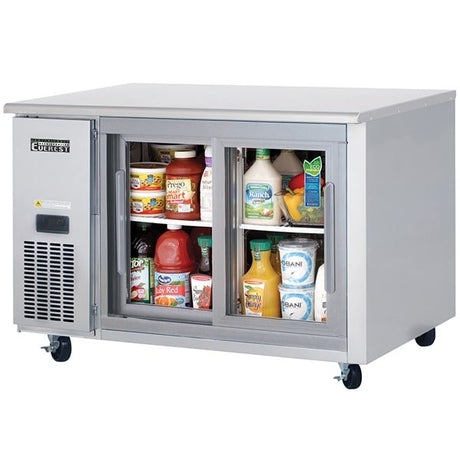 Everest ETGSR2 Undercounter Refrigerator 13 cu.ft. 2 Glass Door - Kitchen Pro Restaurant Equipment
