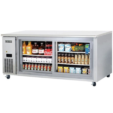 Everest ETGWR2 Undercounter Refrigerator 22 cu.ft. 2 Glass Doors - Kitchen Pro Restaurant Equipment
