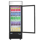 Frigos FG-MR-1D-G 27" Black Swing Glass 1 Door Merchandiser Refrigerator with LED Lighting - Kitchen Pro Restaurant Equipment