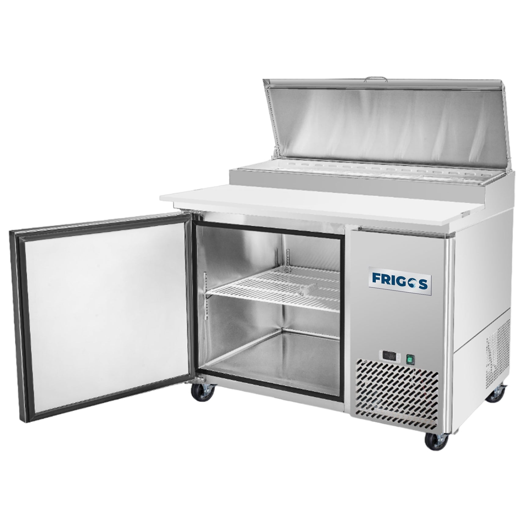 Frigos FG-PZPT-44 44" 1 Door Refrigerated Pizza Prep Table - Kitchen Pro Restaurant Equipment