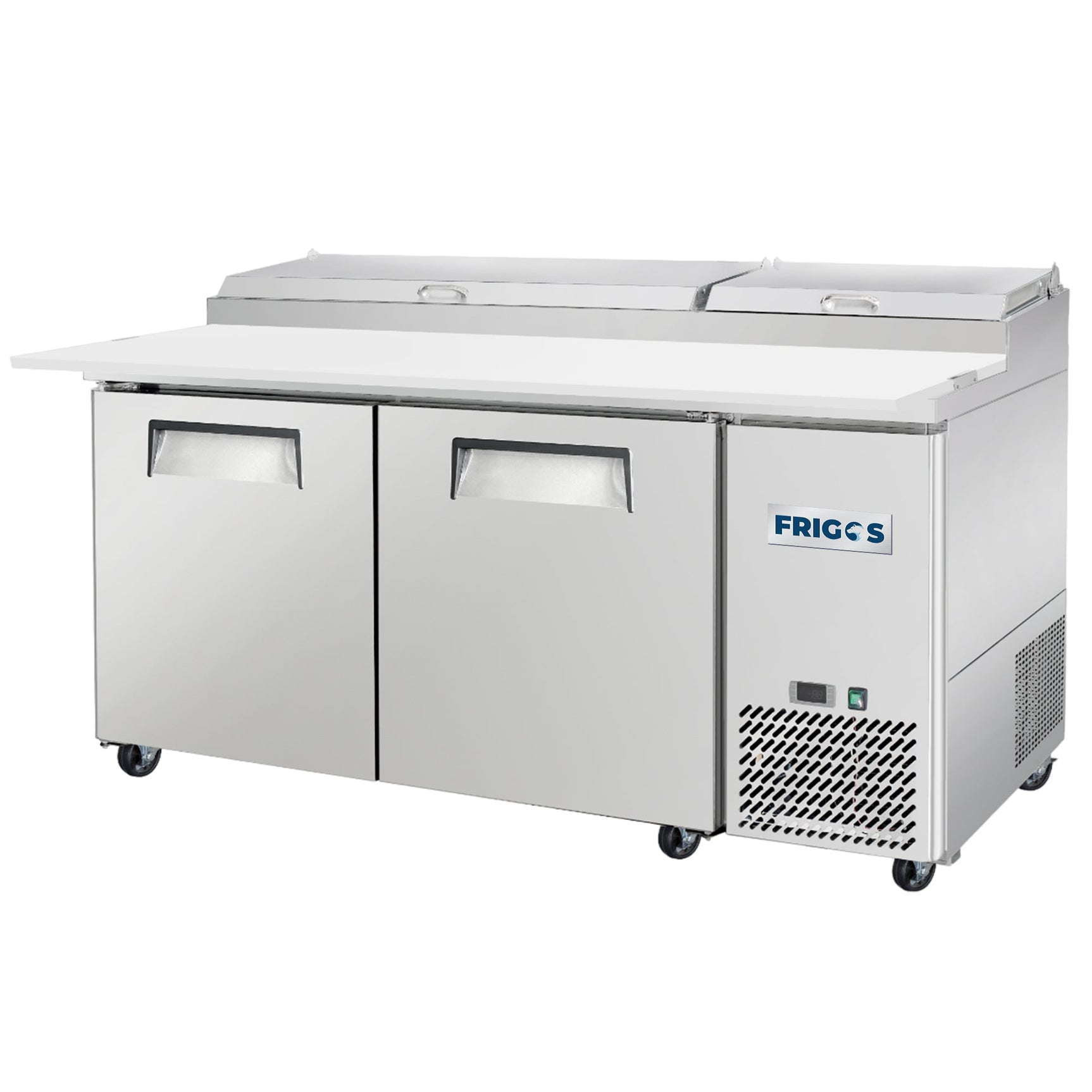 Frigos FG-PZPT-67 67" 2 Door Refrigerated Pizza Prep Table - Kitchen Pro Restaurant Equipment
