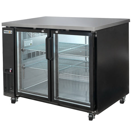 Frigos Premium FGP-BB-48G 48.75” Back Bar Refrigerator (2) hinged glass doors 11.8 Cu Ft