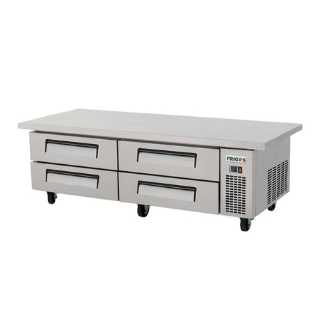 Frigos Premium FGP-CB-7276 72” 4 Drawer Refrigerated Chef Base with 76? Extended Top - Kitchen Pro Restaurant Equipment