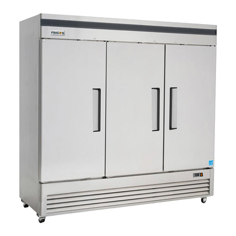 Frigos Premium FGP-FZ-3DBC 82" Triple Solid Door Reach-In Freezer 72 Cu Ft - Kitchen Pro Restaurant Equipment