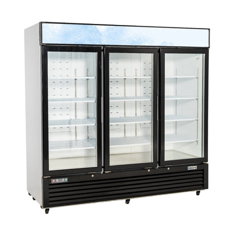 Frigos Premium FGP-FZM-72 3-Glass Door Merchandiser Freezer 72 Cu Ft - Kitchen Pro Restaurant Equipment