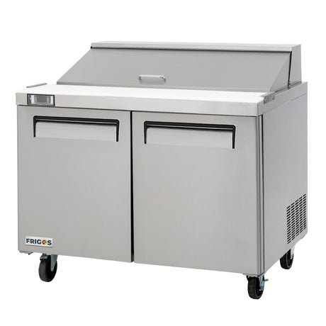 Frigos Premium FGP-SL-2D 48.2” 2-Door Refrigerated Sandwich Prep Table – 12 Cu Ft - Kitchen Pro Restaurant Equipment