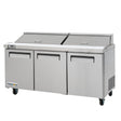Frigos Premium FGP-SL-3D 72.7” 3-Door Refrigerated Sandwich Prep Table – 24.5 Cu Ft - Kitchen Pro Restaurant Equipment