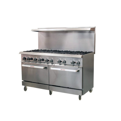IKON IR-10-60 Gas 10 Burner 60" Range with 2 Standard Ovens - 300K BTU - Kitchen Pro Restaurant Equipment