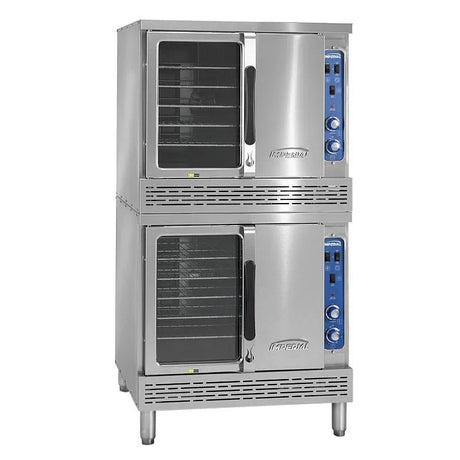 Imperial PCVG-2 Full Size Double Deck Natural Gas Convection Oven 140,000 BTU - Kitchen Pro Restaurant Equipment