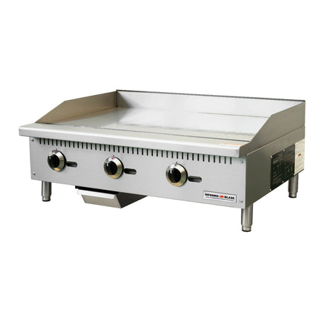 Inferno Blaze IB-CTG-36M 36” Wide Countertop Commercial Griddle with Manual Controls - Kitchen Pro Restaurant Equipment