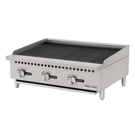 Inferno Blaze Premium IBP-CRB-36 36" Gas Countertop Char-rock Broiler 105,000 BTU - Kitchen Pro Restaurant Equipment