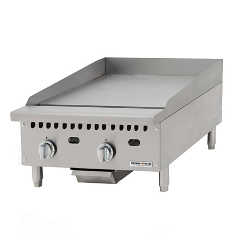Inferno Blaze Premium IBP-CTG-24T 24" Gas Countertop Griddle with Thermostatic Controls - 50,000 BTU - Kitchen Pro Restaurant Equipment