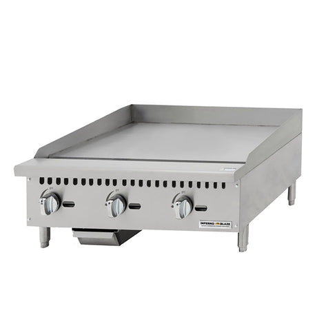 Inferno Blaze Premium IBP-CTG-36 36" Gas Countertop Griddle with Manual Controls – 90,000 BTU - Kitchen Pro Restaurant Equipment
